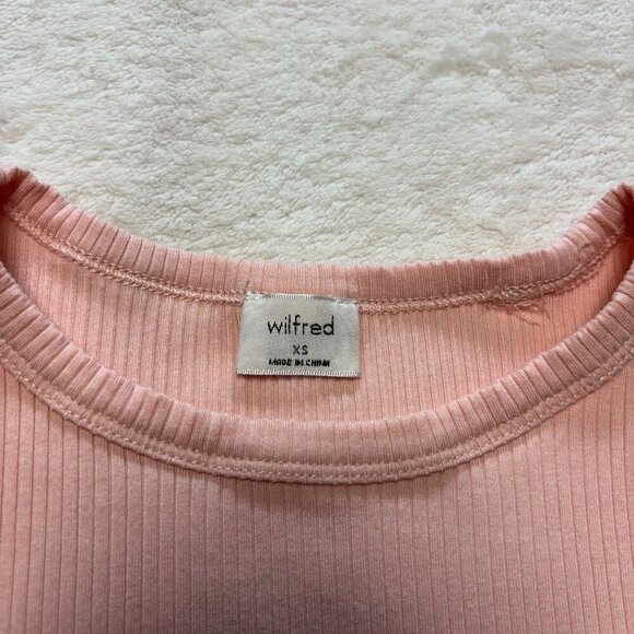 Aritzia Wilfred Womens Tank Top High Neck XS Light Pink Minimalist Closet Staple - Picture 2 of 7